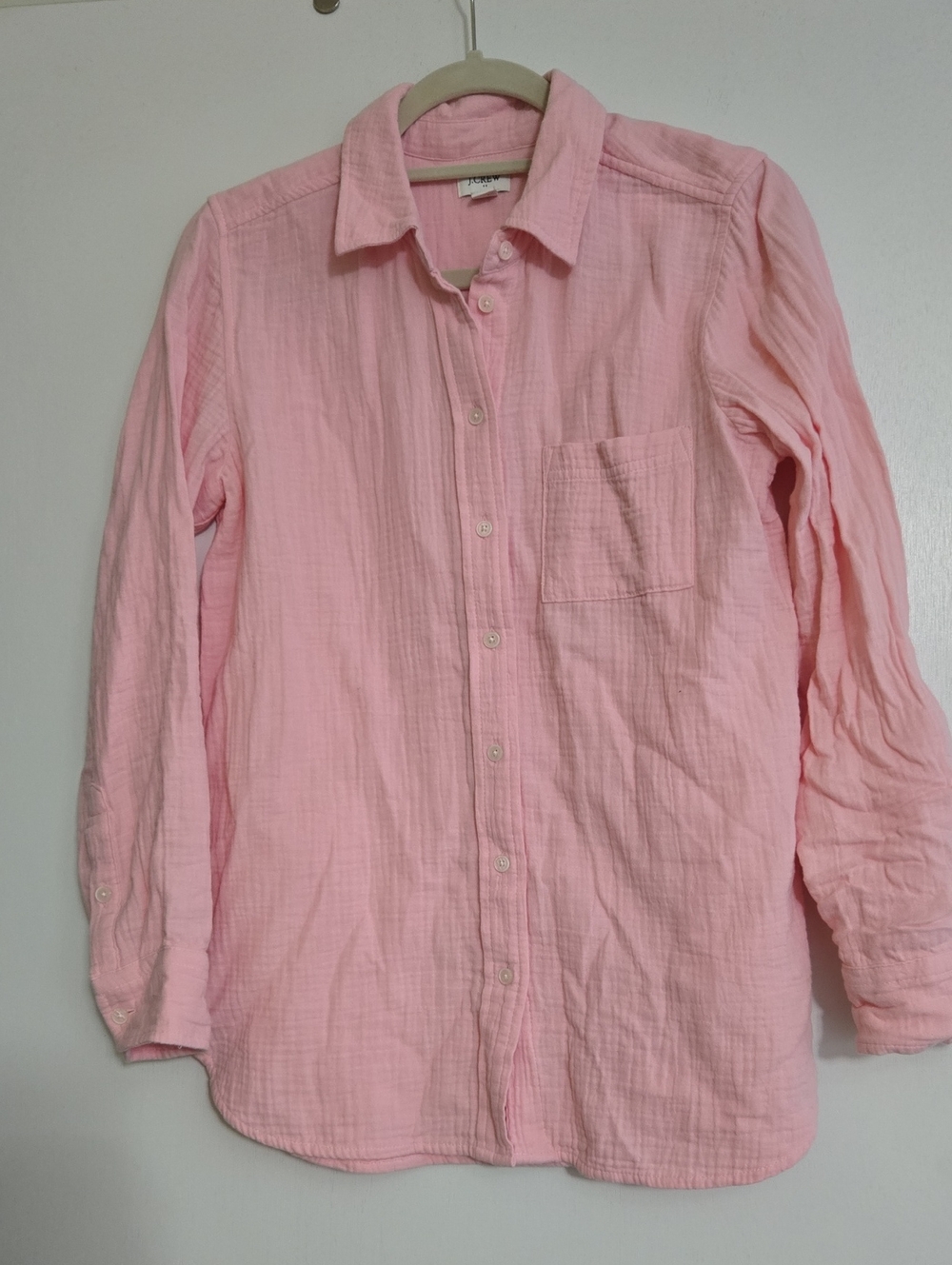 J. Crew Soft Pink Long-Sleeve Button-Down Shirt
